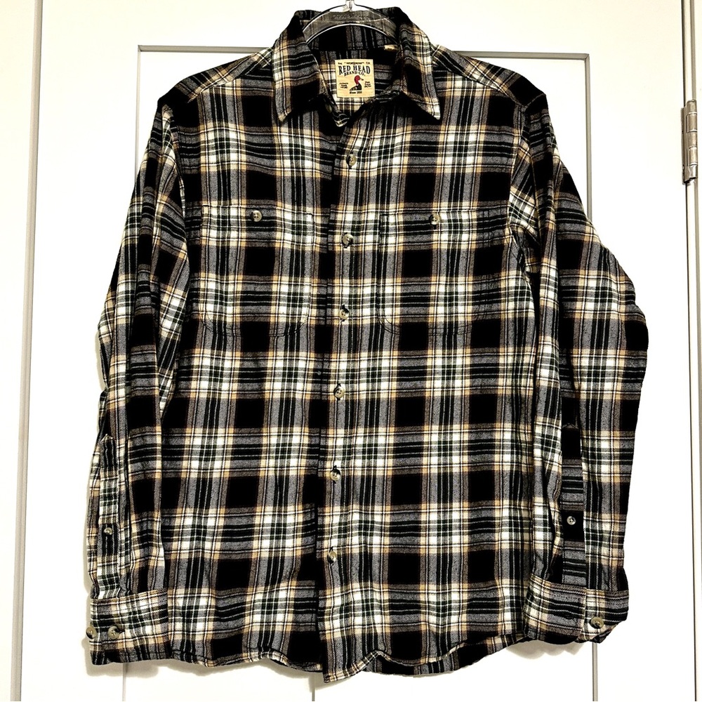 3 RedHead Plaid Flannel Casual Button Down Shirts Bundle • Cotton • Sz Small